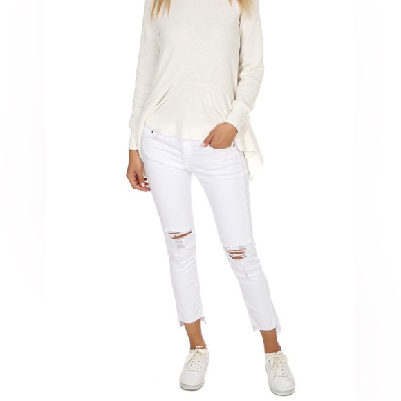 Rag & Bone Dre Capri jean distressed White Prospector 24 - Picture 3 of 12